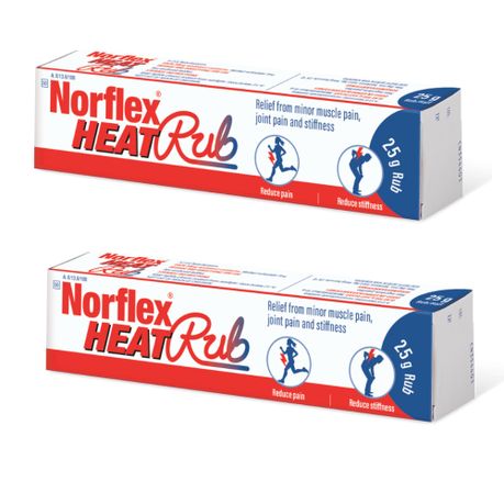 Two boxes of Norflex Heat Rub on a white background