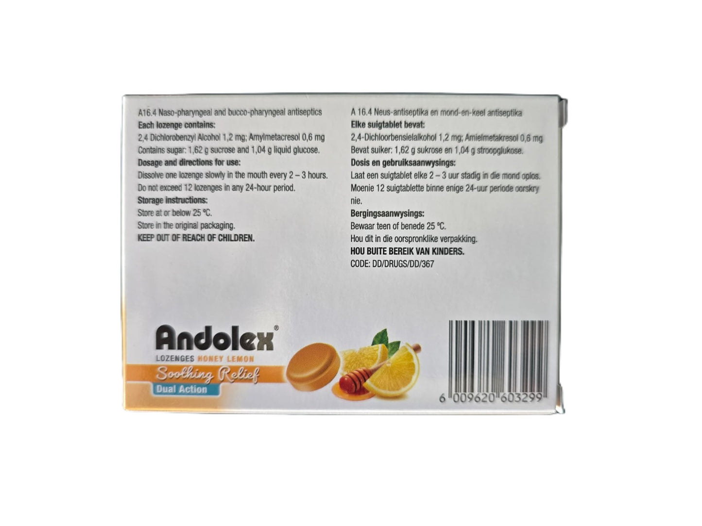 Andolex Lozenges 24s - Honey/Lemon
