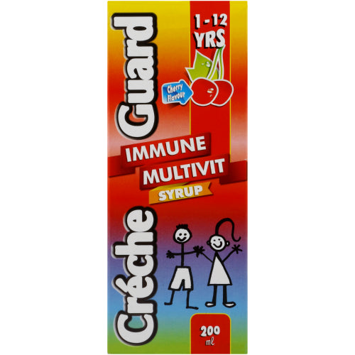 Creche Guard Immune Multivitamin Syrup 200ml bottle and packaging for kids’ immune support