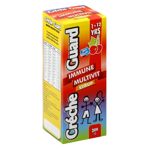 Creche Guard Immune Multivitamin Syrup 200ml bottle and packaging for kids’ immune support