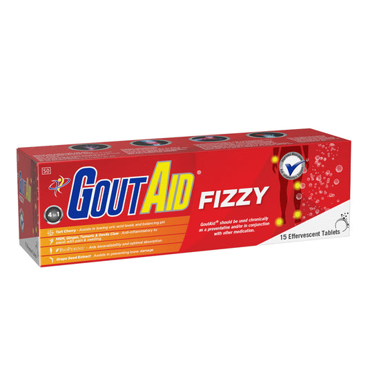 GoutAid Fizzy packaging on a white background