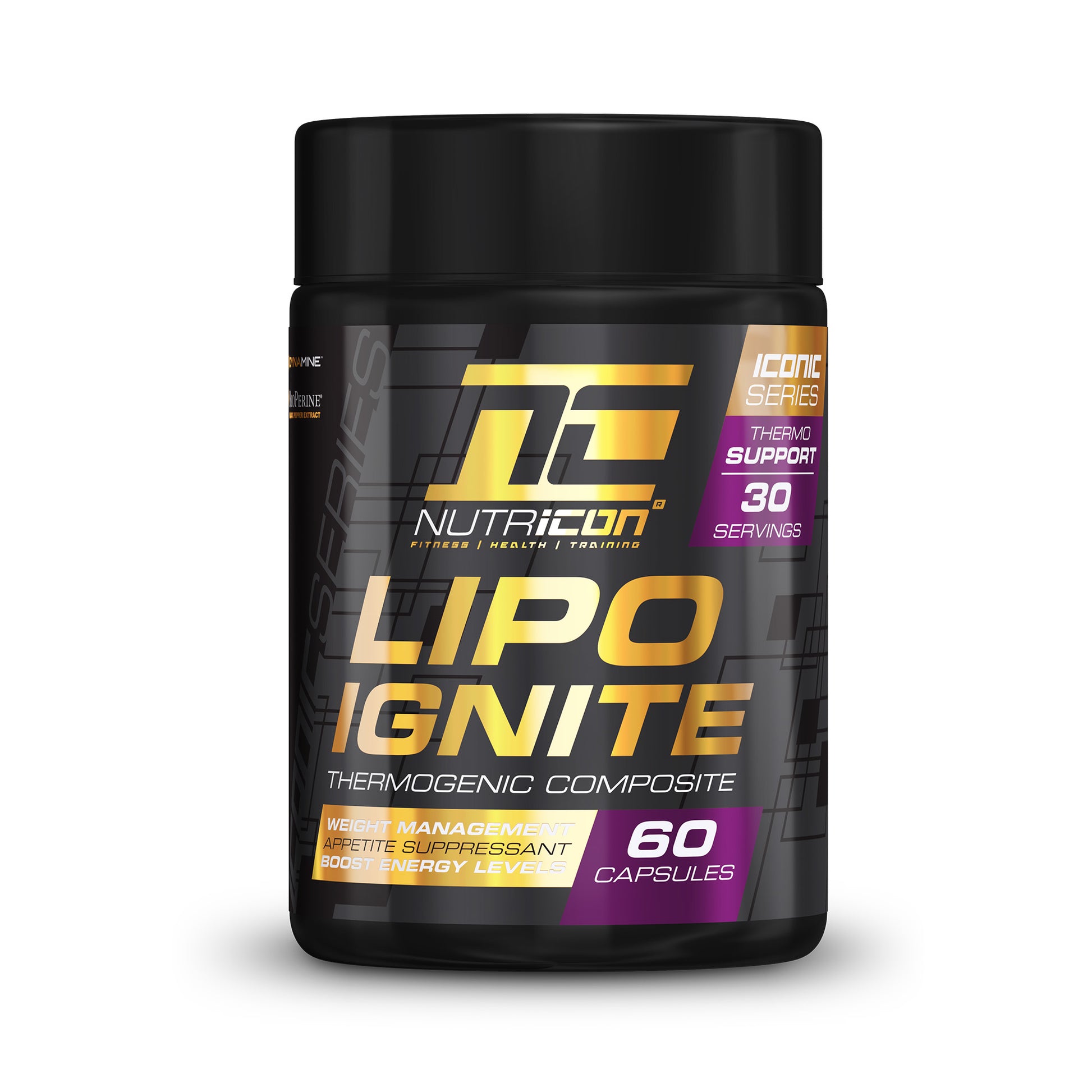 A container of Nutricon Lipo Ignite which has 60 capsules for weight loss supplement.