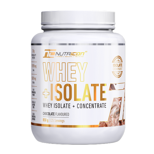 Nutra Icon Whey Isolate supplement container on a white background