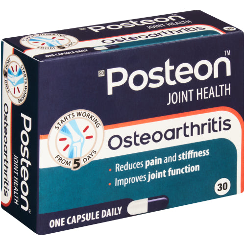 Box of Posteon Joint Health for osteoarthritis with blue and white design