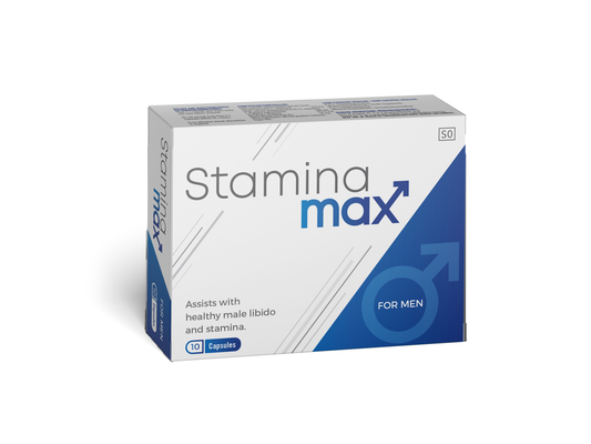Stamina Max packaging for men on a white background