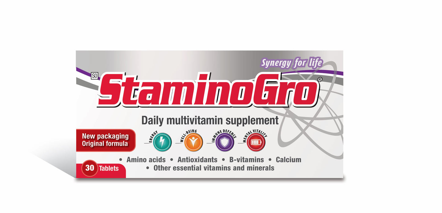 StaminoGro 30 Tablets dietary supplement for energy, stamina, and overall wellness