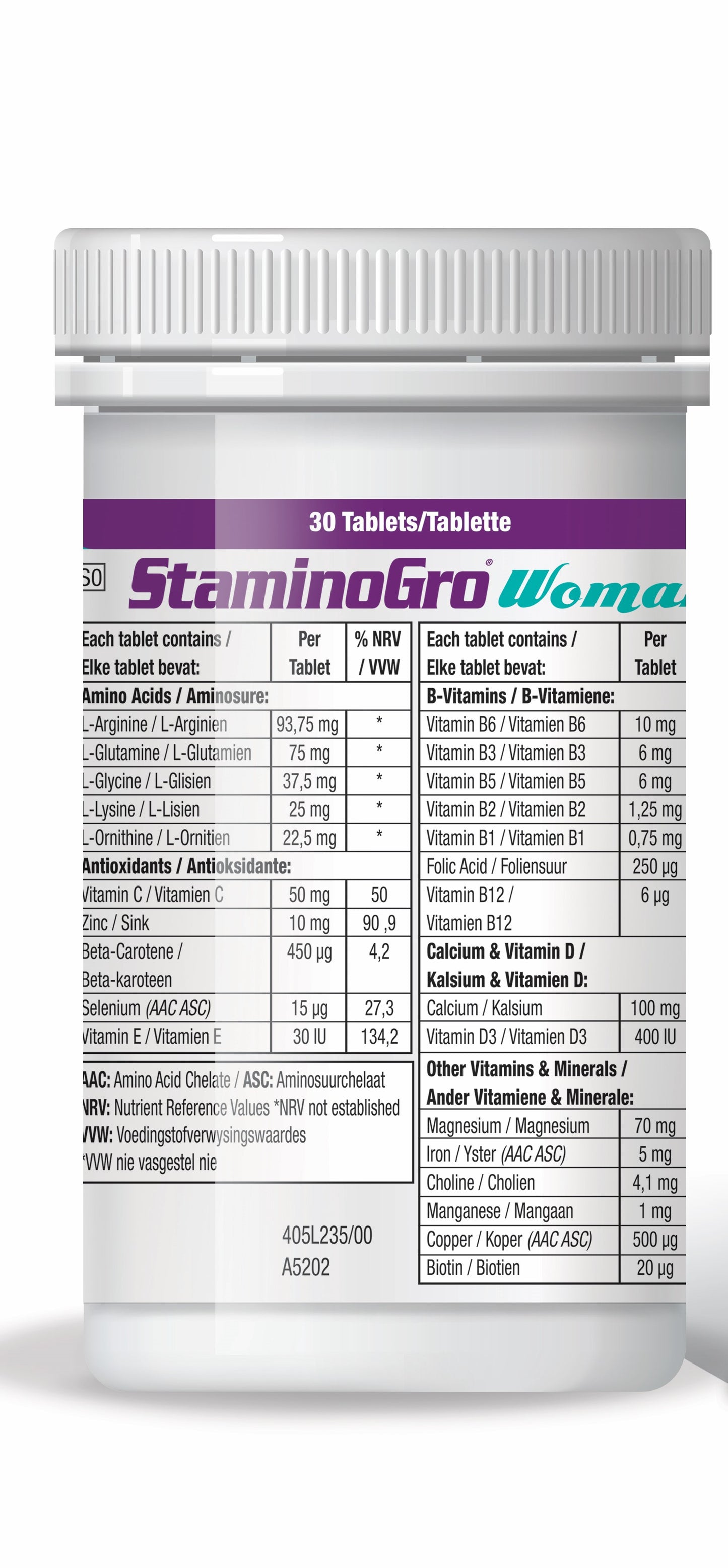 StaminoGro WOMAN 30 Tablets dietary supplement for women’s daily energy, immunity, and wellness