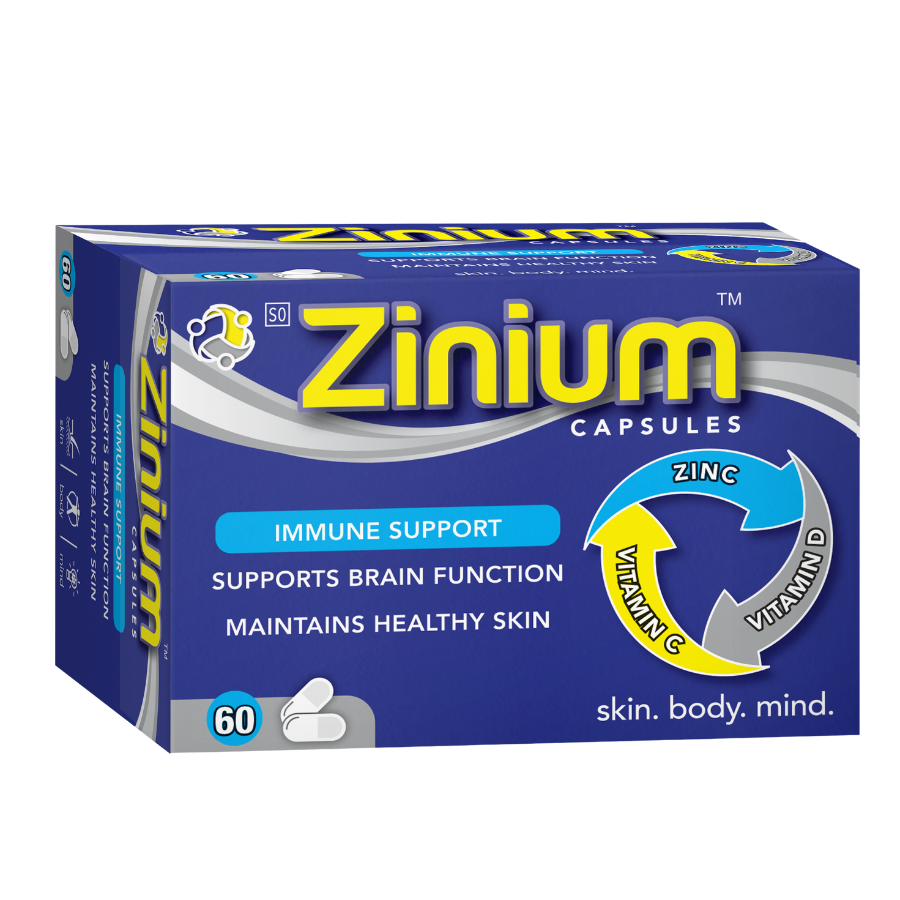 Zinium capsules packaging on a white background