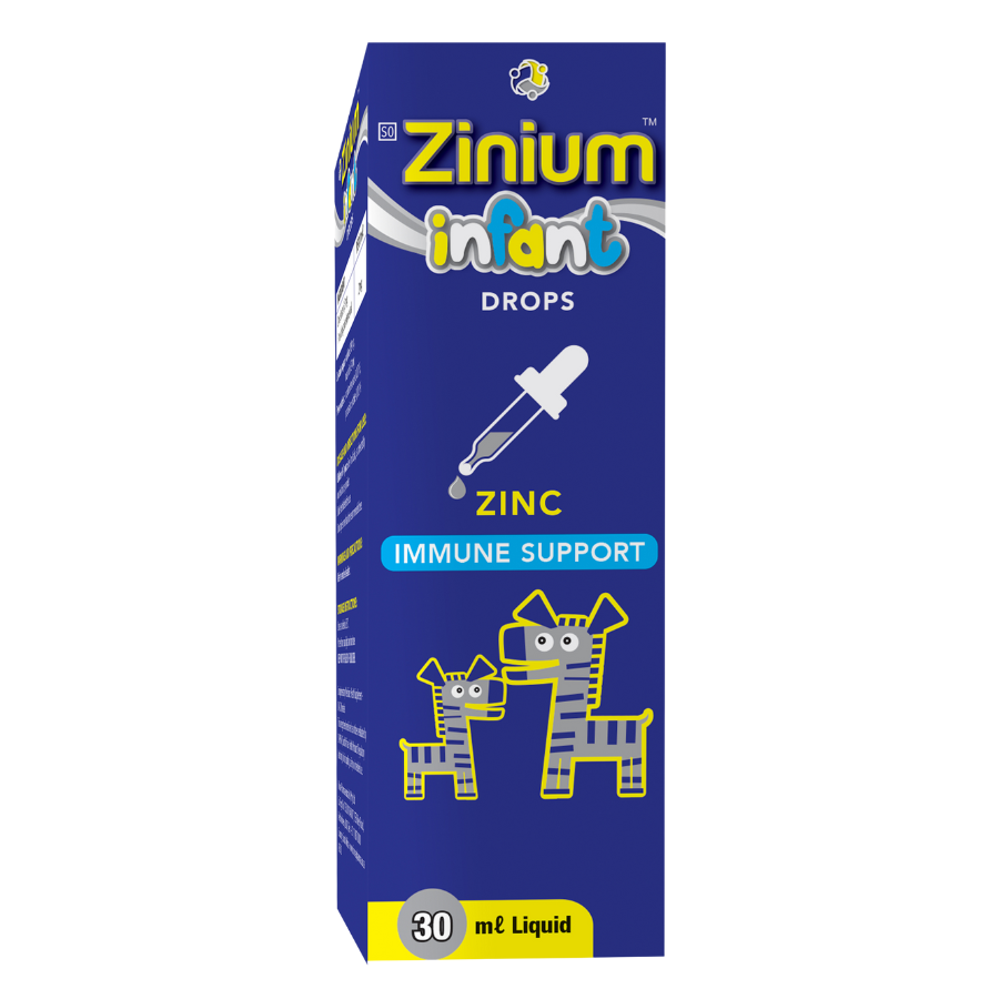 Zinium in DNT Zinc immune support drops packaging on a white background
