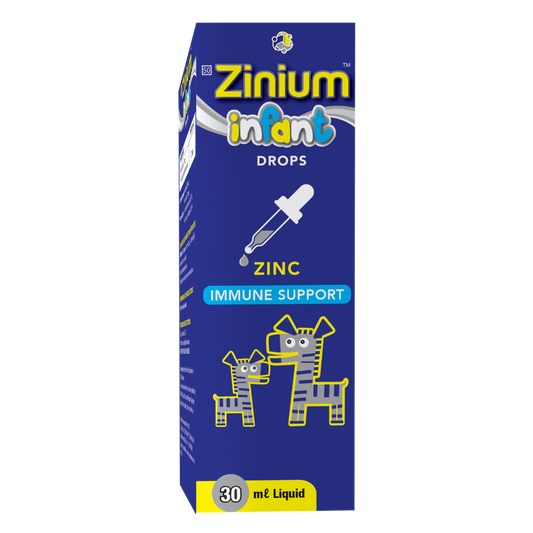 Zinium in DNT Zinc immune support drops packaging on a white background