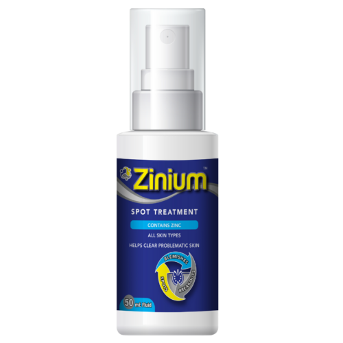 Zinum spot treatment bottle on a white background