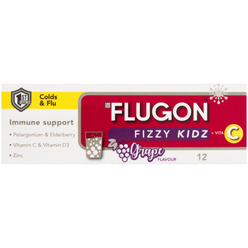 Flugon Kids 12 Fizzy Tablets - Grape